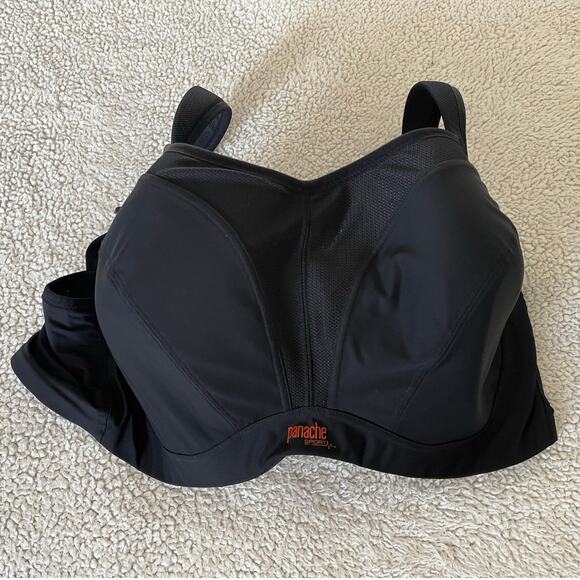 NWT Panache Black Sports Bra US Size 36G Power 5021 Underwire Active Support $79 - Picture 10 of 13